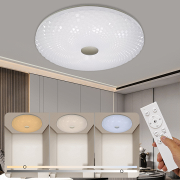 Modern Dimmable Remote Control Acrylic LED Ceiling Light for Bedrooms and Living Rooms