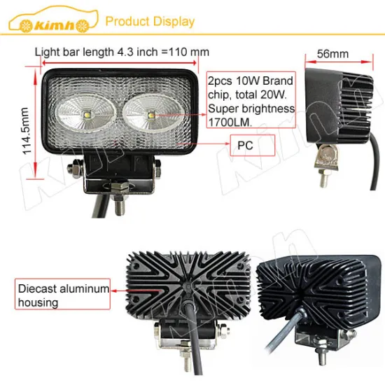 2013 hot 12v led truck work lights 4" 10-30v 20w led work light