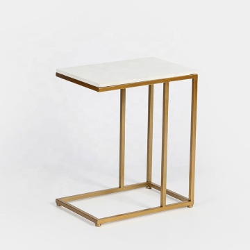 White Marble Modern Coffee Table for Office and Executive Desks