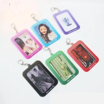 2023 New Custom Japan Style Kpop PC Holder - Solid Color Design Photocard Holder with Keychain