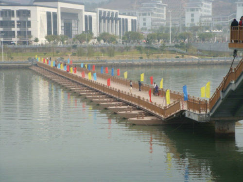 Reusable Single Temporary Ribbon Floating Pontoon Bridge For Medium And Large Rivers