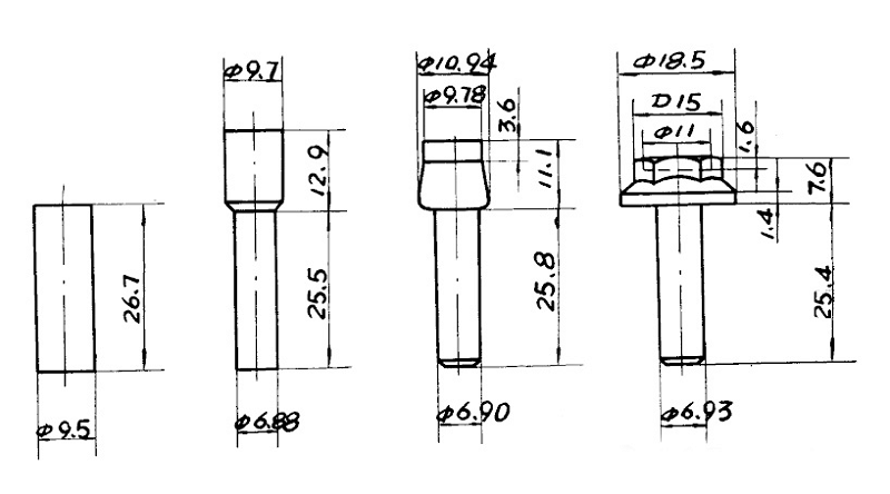 Collection of Hexagon Small Flange Bolt Cold Heading Processes