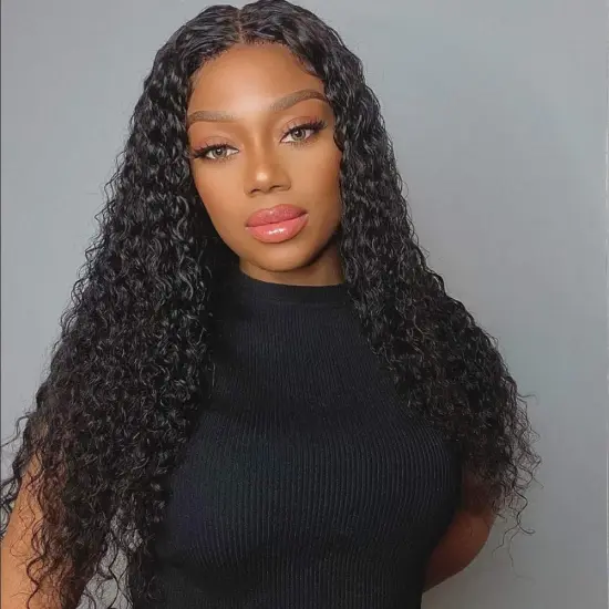 Hot sale brazilian human hair lace front wigs virgin curly lace front wig human hair wigs with baby hair for black women