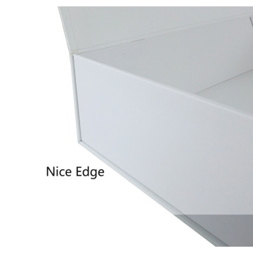 Luxury white gift packaging box with ribbon