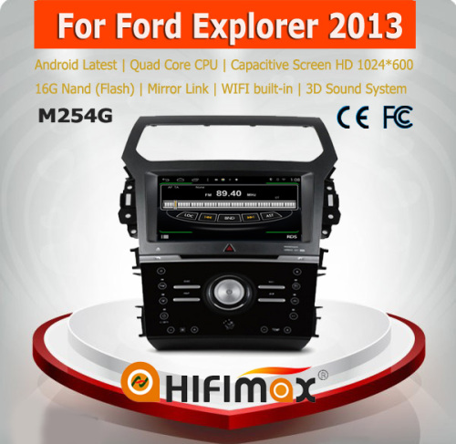 HIFIMAX Android car dvd for ford explorer radio 2013 android car dvd player with quad Core CPU 16G HD1024*600 capacitive screen