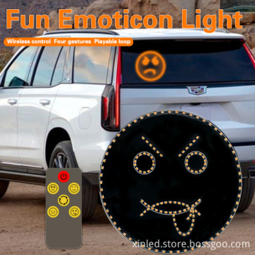 Dynamic Remote Smart LED Five Emotion Switch Car Screen Warning Lamp for SUV Interior Rear Windshield