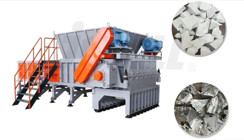 Jwell Heavy-Duty Single Shaft Shredder for Scrap Metal and Solid Materials