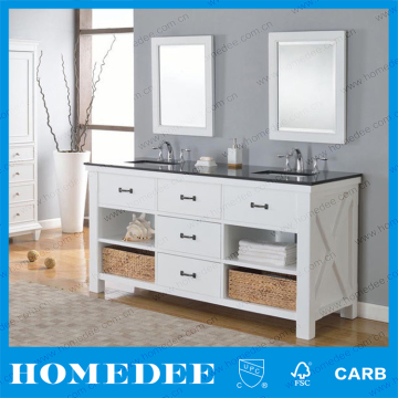 High End Double Under Sink Bathroom Cabinet With Marble Countertop