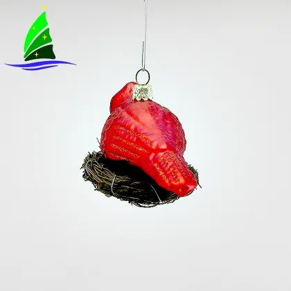 Artdargon new design cardinal glass bird tree decoration ornaments for Christmas