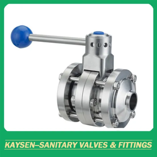 DIN Sanitary 3PCS Butterfly Valves Weld Pull Handle