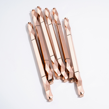 Wholesale Slim Retractable Dual-Sided Long-Lasting Eyebrow Pencil in Rose Golden Tube