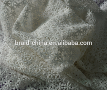 Embroidery flower pattern designs white guipure lace fabric