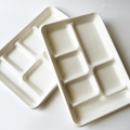 6 divided bagasse tray fast food tray