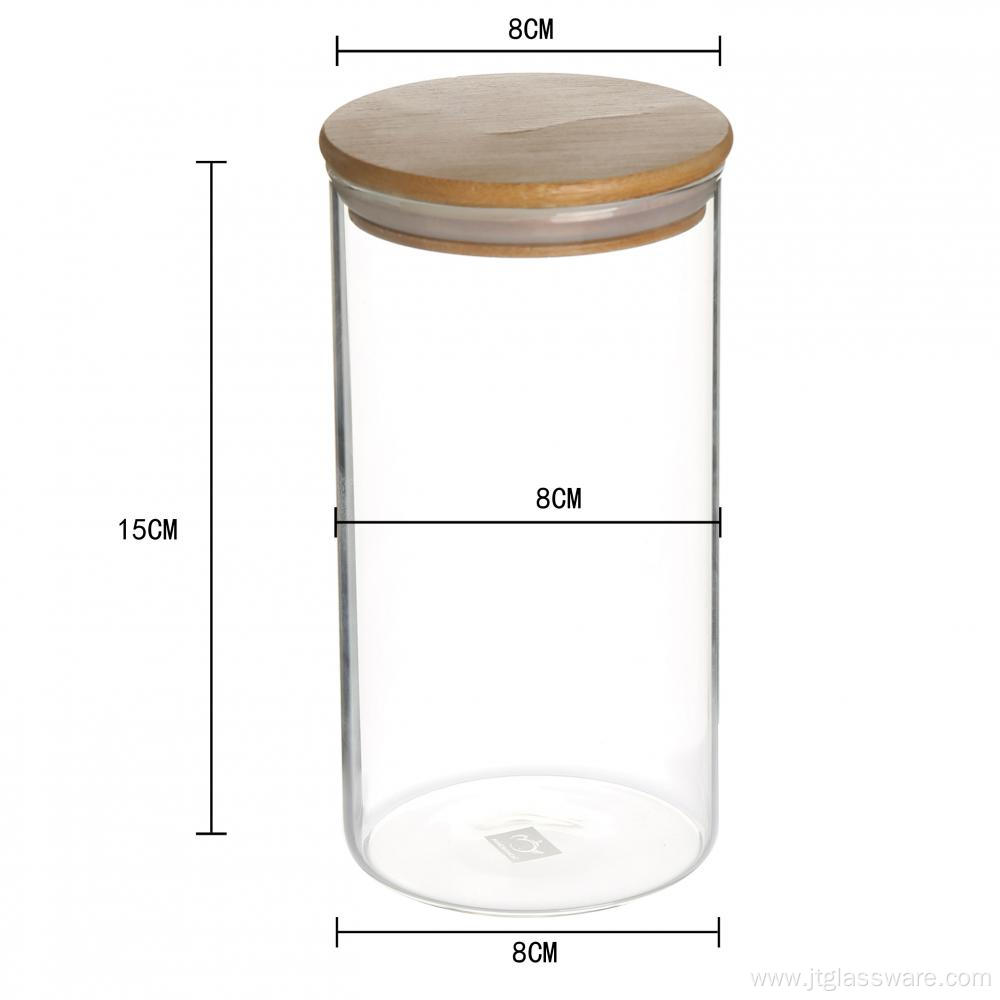 Wooden Lids Airtight Glass Storage Jars