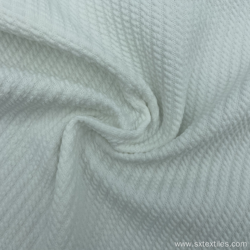 Soft Touch White Jacquard Knitted Garments Fabric