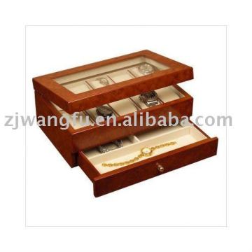 Wood Watch Box in Burlwood Oak Color