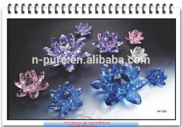 Meticulously carved Colorful decoration crystal lotus flower