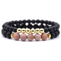 Bracelet mat noir Onyx 8mm perles naturelles pierre
