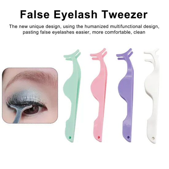 Clamp Makeup Forceps Tools Tweezers Fake Eye Lash Applicator Eyelash Extension Curler Nipper Auxiliary Clip