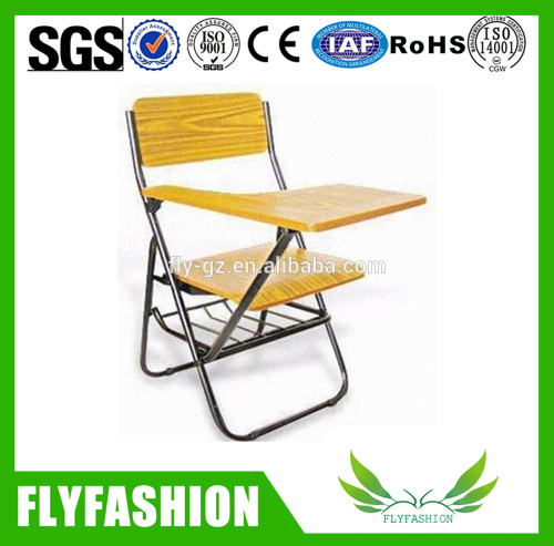 Folding plywood student chair with tablet arm