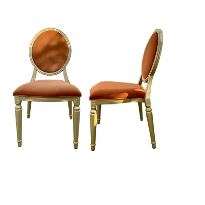 Factory-Price Luxury Modern Iron and Velvet Louis Chairs for Events