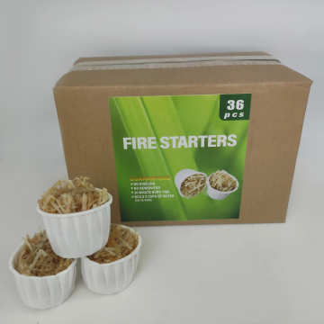 Eco Fireplace Lighters - Wood Particles Fire Starters 48 Cups/Box for Wood & Charcoal Burning