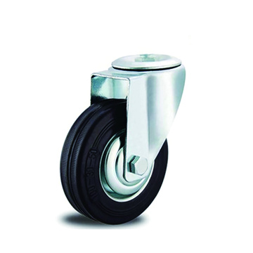 Industrial Gummi Swivel Casters Top Hole