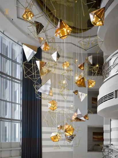 Large art foyer glass pendant chandelier light fixtures