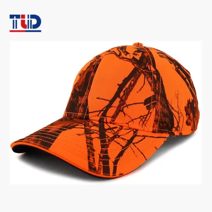Custom Camouflage Baseball Cap with Hook and Loop Closure