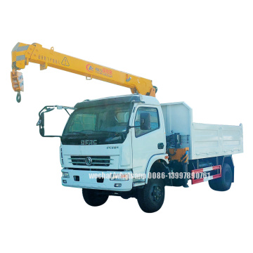 Dongfeng 4X4 AWD Dump Truck Mounted Crane 2 Tons