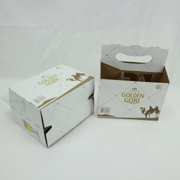 Custom Printed Recycled 6 Bottle Beer & Wine Carriers with Handle
