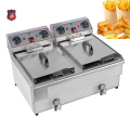 EH102V Peralatan Dapur Komersial Tangki Ganda Keranjang Double 10+10L Electric French Fries Mesin Fryer Deep Fryer