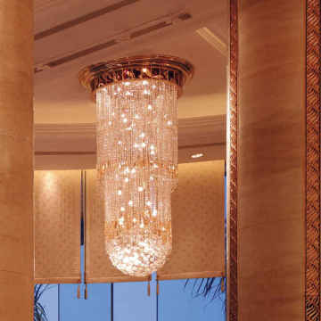 Customized Ceiling Hanging Crystal Chandelier with Floral Glass Decoration for Hotel Restaurants