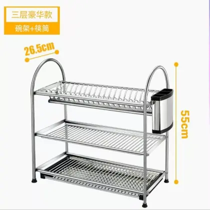 Home Basics: Stainless Steel 304 Dish Drying Rack, Container, and Plate Display Stand