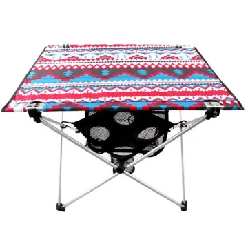 Custom Color Modern Fashion Camp Table with Mesh Cup Holders - Lightweight and Portable