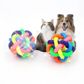 Hot Sell Chew Toy Light Woven Colored Ball Pet Toy for Dogs and Cats