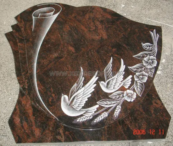 Pink granite headstones and model headstones