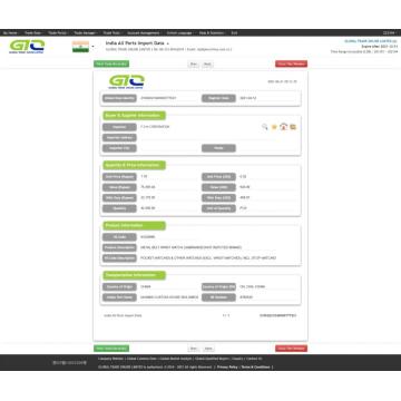 भारत कलाई बेल्ट का कस्टम डेटा आयात करता है