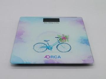 bycicle design tempered glass personal weighing balance