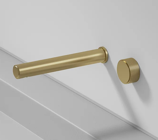 Concealed Wall Mounted Golden Brass Basin Faucet