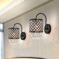 Erelina Dimmable Black Iron Crystal Armed Sconce