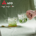 ATO Grass Pattern Borosilicate Glass Milk Coffee Cup