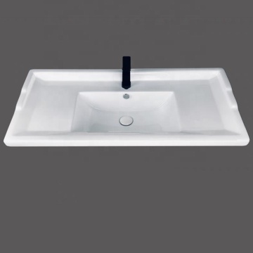 White Porcelain Bathroom Vanity Single Sink Basin Ceramics