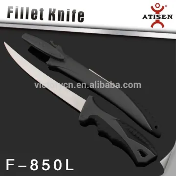 Hot Sale 8" Fillet Knife PP+TPR Handle Fishing Knife Tool Sheath With Steel Grit Sharpener