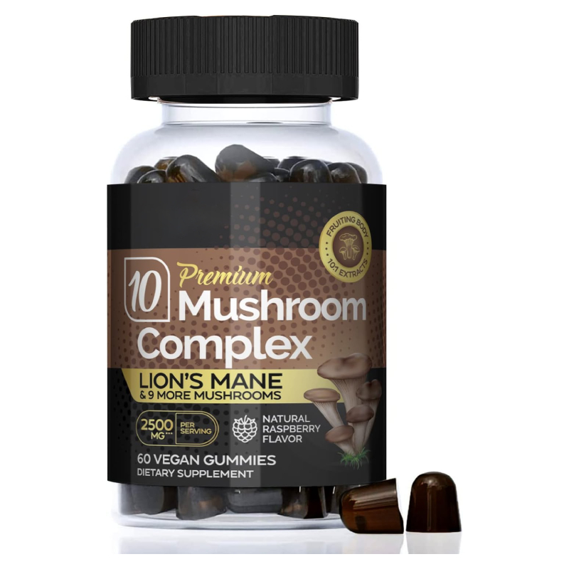 10 Mushroom Gummies Energy Immune Defense Brain Focus