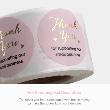 Custom Paper Pink Gold Foil Thank You Cards