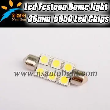 Double row 39mm Canbus Festoon 6 SMD 5050 LED White Dome Light