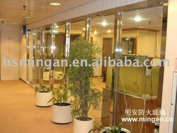 Fire resistant glass partition