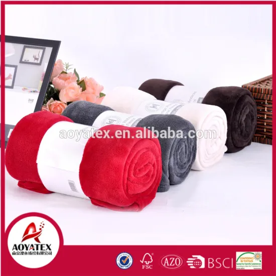 hot sale 100% polyester solid coral fleece throw blanket