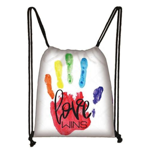 Custom Rainbow Lesbian Gay Pride Drawstring Bags